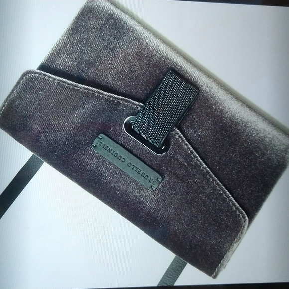 BRUNELLO CUCUNELLI Monili Grey Velvet Crossbody bag - Picture 5 of 8